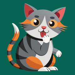 cat, animal, cartoon, kitten, vector, illustration, cute, pet, feline, kitty, black, mammal, pets, drawing, domestic, funny, fur, art, design, animals, tail, fun, love, raccoon, character