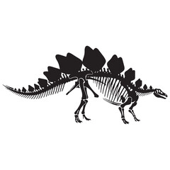 A vision in vertebrae and plates – Stegosaurus skeleton silhouette in bold Stegosaurus skeleton vector design – dinosaur skeleton silhouette

