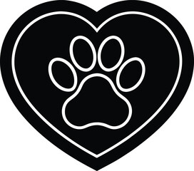 Obraz premium Minimalist cute cat paw silhouette