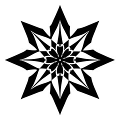 Obraz premium Dual-Symbol Mandala Blending Eastern Motifs and Floral Geometry