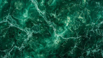 Obraz premium Emerald Green Marble Texture Background Swirling Veins Design Element
