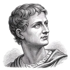 Engraved Portrait Symbolizing Progress - Forward Movement