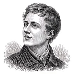 Engraved Portrait Symbolizing Progress - Forward Movement