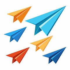 3D paper airplane isolated on white background, realistic illustration representing communication, creativity, message delivery, travel concept, innovation, and modern design.