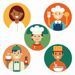 Person cooking dinner isolated on white background, realistic illustration representing home cooking, meal preparation, culinary activity, kitchen work, and healthy lifestyle.