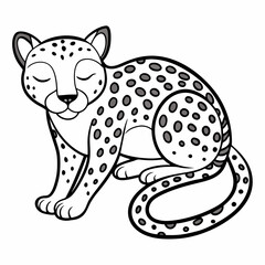 leopard cartoon isolated on white