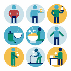 Person washing hands isolated on white background, realistic illustration representing hygiene, cleanliness, health, sanitation, personal care, and COVID-19 safety practices.
