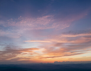 Serene Sunset Sky with Pastel Colors and Soft Cloud Formations