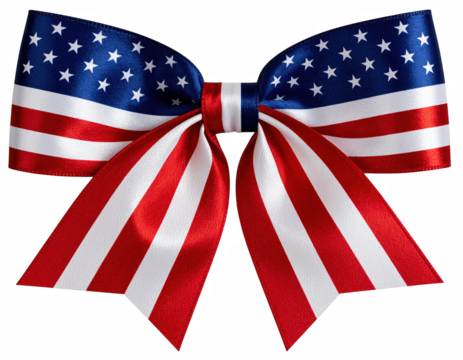 PNG Beautiful bow decorated with the american flag symbolizing patriotism and national pride perfect for celebrations or independence day events isolate on transparent background