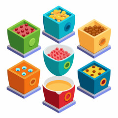 3D breakfast cereal bowl isolated on a white background, realistic food illustration featuring crunchy cornflakes with milk, representing healthy morning meal, nutrition, and lifestyle. Perfect for fo