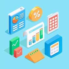 3D calculator and finance icon isolated on white background, realistic illustration representing accounting, budgeting, financial analysis, business calculations, and modern money management.
