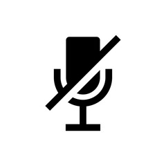 Minimalist Black Mic Off Icon – Muted Audio Concept Design