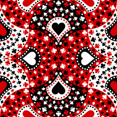 Playing Cards Suits Symbols Seamless Pattern