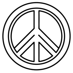 Peace Symbol line art vector