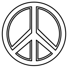 Peace Symbol line art vector