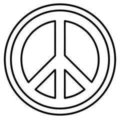 Peace Symbol line art vector