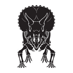 Symbol of survival – Triceratops skeleton silhouette paired with artistic Triceratops skeleton vector – dinosaur skeleton silhouette

