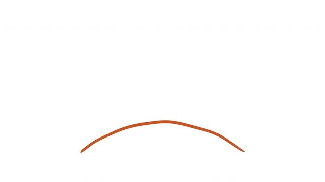 Silhouette growing mound of earth in doodle cartoon style. 2d animation with alpha matte channel.