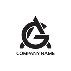 simple elegant AG icon logo letter