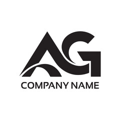 simple elegant AG icon logo letter