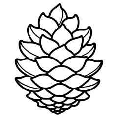 Pinecone line art vector