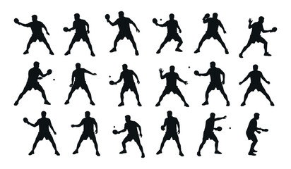 A Collection of Male Athletes in Various Action Poses, Demonstrating Serves, Returns, and Game Play