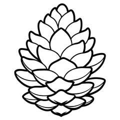 Pinecone line art vector