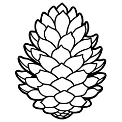 Pinecone line art vector