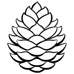 Pinecone line art vector