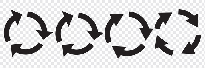 Refresh vector icon set black filled and outlined style. refresh, restart or reload vector symbol.