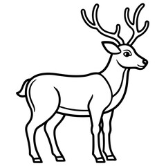 Reindeer (stylized) line art vector