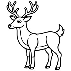 Reindeer (stylized) line art vector