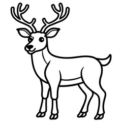 Reindeer (stylized) line art vector