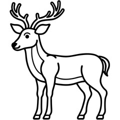 Reindeer (stylized) line art vector