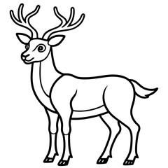 Reindeer (stylized) line art vector
