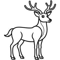 Reindeer (stylized) line art vector