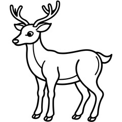 Reindeer (stylized) line art vector