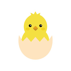 Cute baby chick hatching from an egg bringing Easter joy and cheer Vector illustration