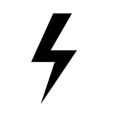 Black lightning bolt on a white background