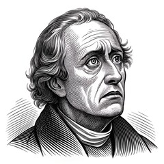 Engraved Portrait Symbolizing Crisis - Uncertainty and Change