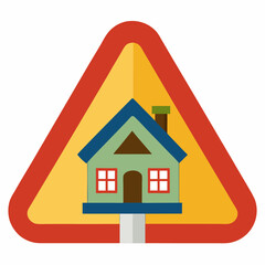 School zone caution sign vector illustration