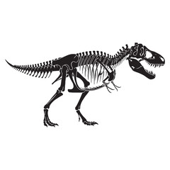 Reconstructed in precision – Tyrannosaurus rex skeleton silhouette presented in clean Tyrannosaurus rex skeleton vector – dinosaur skeleton silhouette

