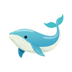 Obraz premium A cheerful blue whale gracefully swimming, representing marine life and ocean ecosystem