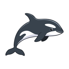 Fototapeta premium An adorable killer whale in a playful pose, creating a friendly and captivating image