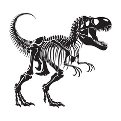 Powerful presence in bone – Tyrannosaurus rex skeleton silhouette defined through Tyrannosaurus rex skeleton vector – dinosaur skeleton silhouette

