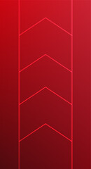 Minimal red color background with arrow lines shape