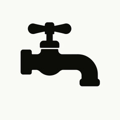 very simple flat and single minimalist Faucet Silhouettes in black on a white background
