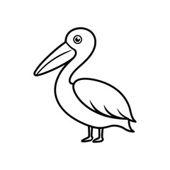 Fototapeta premium pelican line art