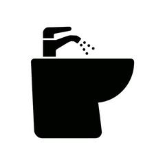 Obraz premium very simple flat and single minimalist Bidet Silhouettes in black on a white background