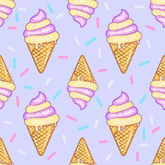 Vanilla Ice Cream Seamless pattern
